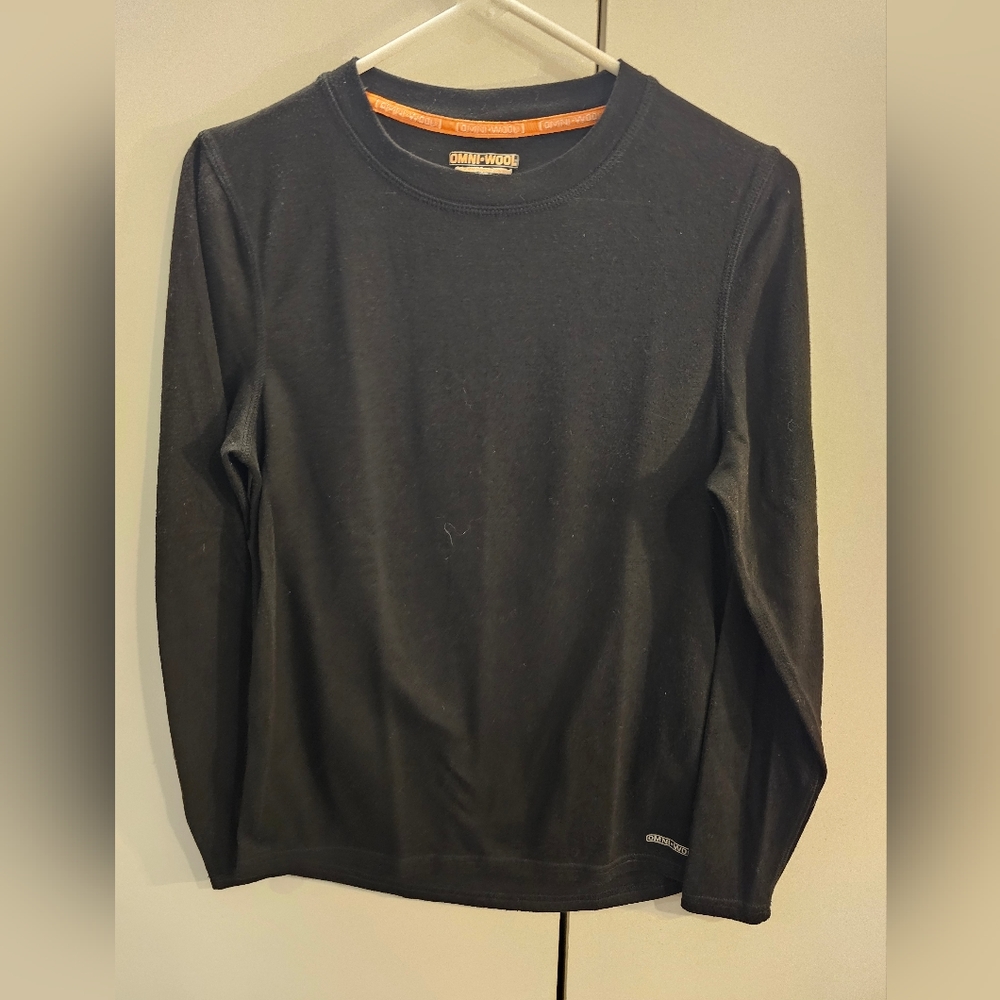 Omni Wool Mens Small Black Base Layer